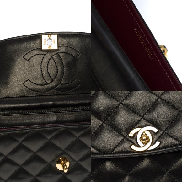 Chanel Classic flap shoulder bag in black quilted leather - Picture 5 of 12